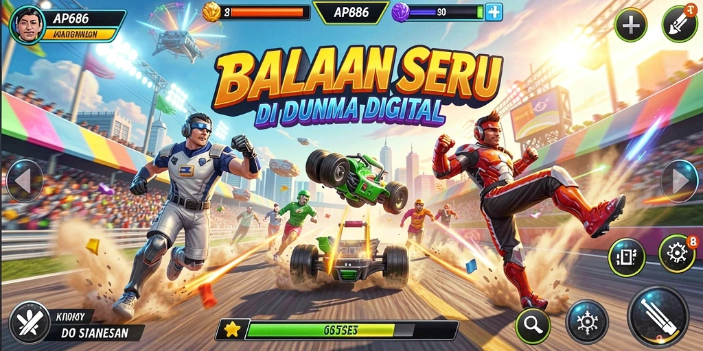 Screenshot AP686 menampilkan aksi balapan seru yang penuh adrenalin.