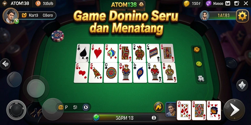 Tampilan gameplay ATOM138 menampilkan aksi seru dalam permainan Domino.