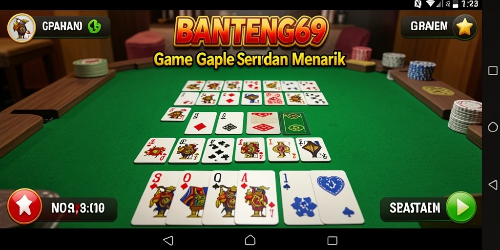 Screenshot utama BANTENG69 menampilkan gameplay Gaple yang seru.