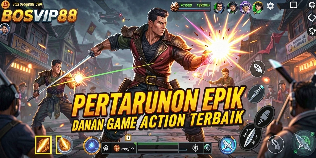 Tampilan gameplay menegangkan dari BOSVIP88 dengan aksi cepat.