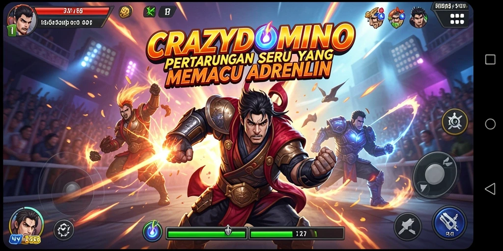 Tampilan gameplay seru dalam CRAZYDOMINO yang memacu adrenalin.