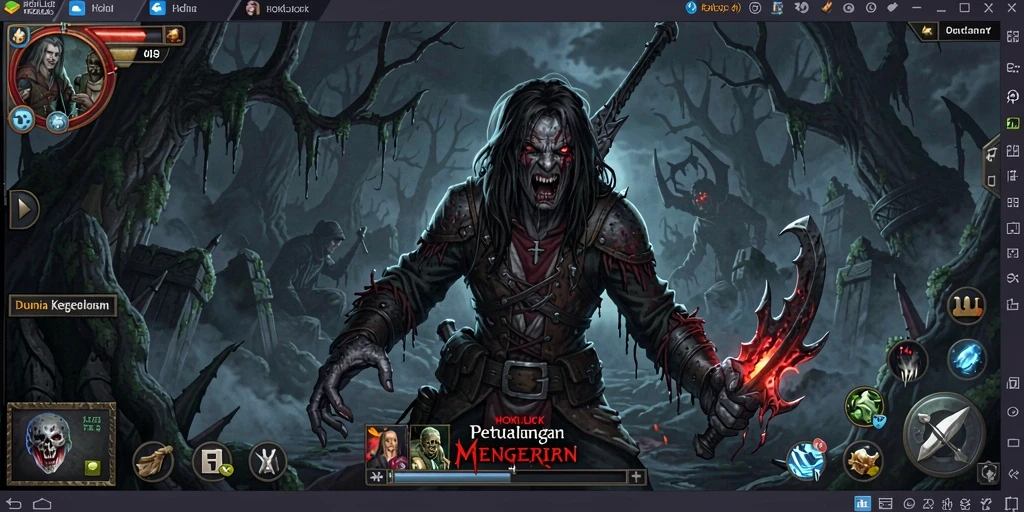 Screenshot gameplay HOKILUCK menampilkan suasana Horror yang menegangkan.