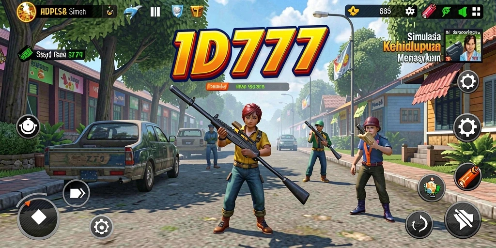 Screenshot gameplay ID777 yang menggambarkan dunia simulasi yang hidup.