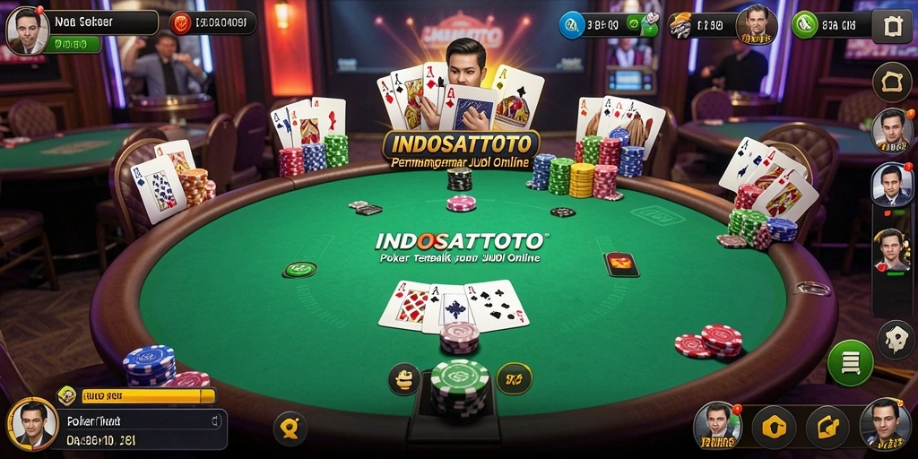 Tampilan gameplay Poker yang seru dan interaktif di INDOSATTOTO.