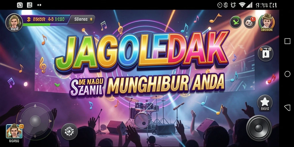 Screenshot JAGOLEDAK menampilkan gameplay musik yang mengasyikkan.
