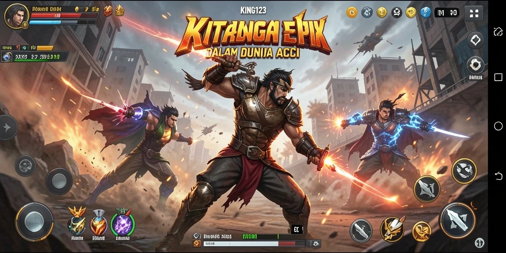 Tangkapan layar gameplay KING123 menampilkan aksi pertarungan yang mendebarkan.