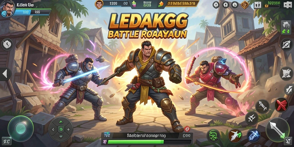 Screenshot gameplay LEDAKGG yang mendebarkan dalam pertarungan Battle Royale.