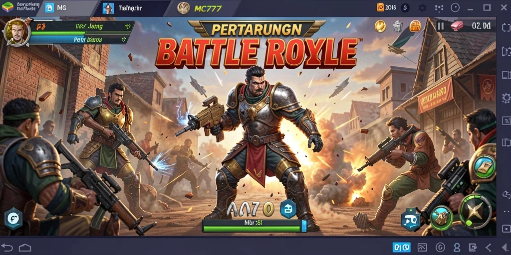 Gameplay intens saat bertarung di arena Battle Royale MC777.