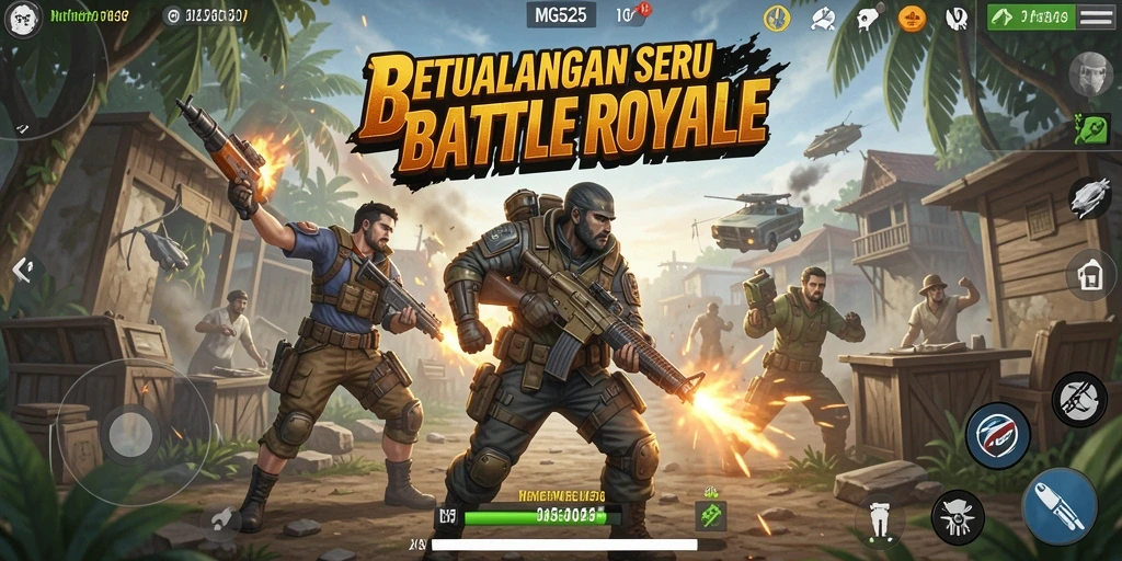 Tampilan menarik dari gameplay MG525 di arena Battle Royale.