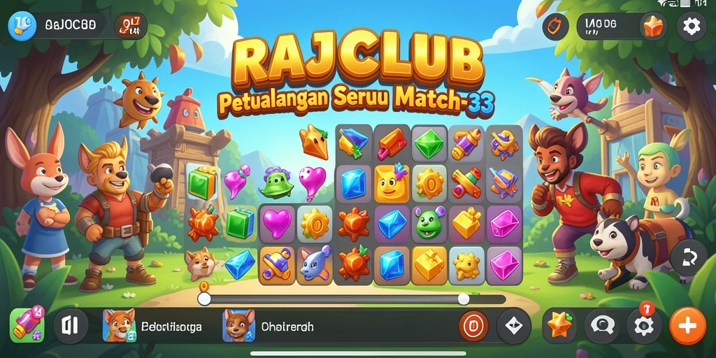 Tampilan gameplay seru dan penuh warna di RAJACLUB.