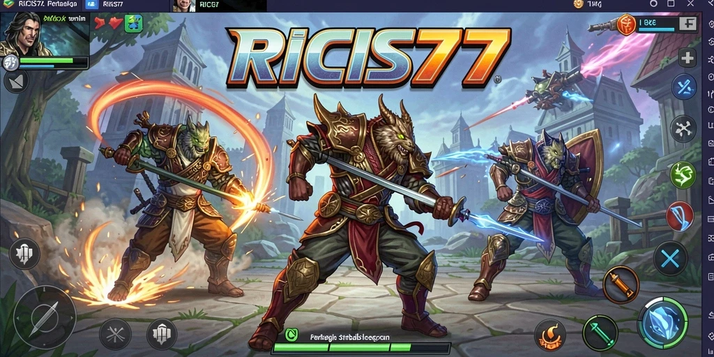 Tampilan gameplay RICIS77 dengan pertarungan strategi yang menegangkan.