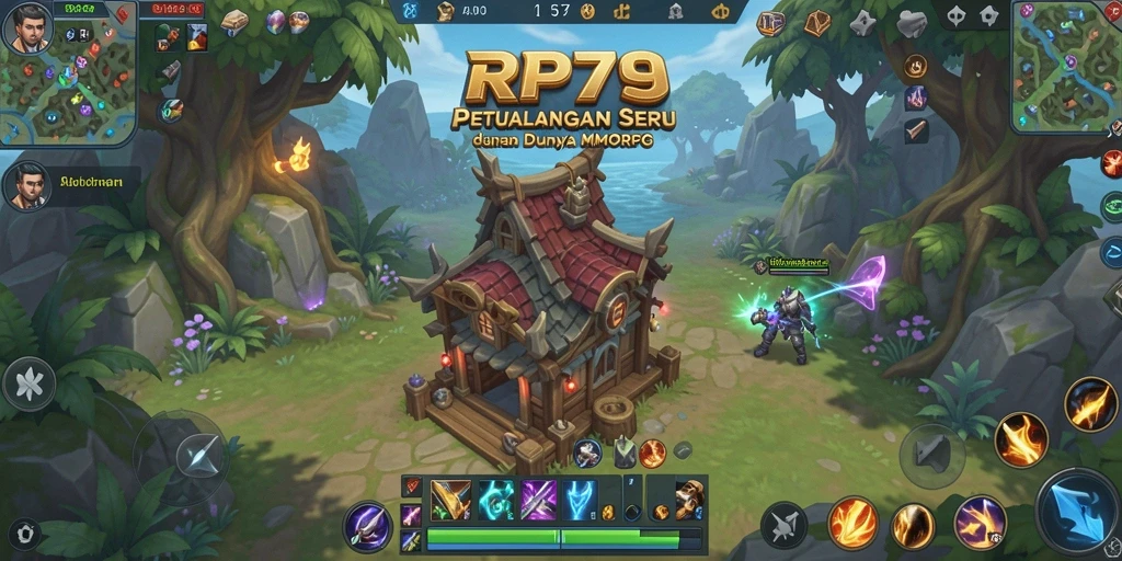Tampilan seru dari gameplay RP79 yang menampilkan aksi MMORPG.