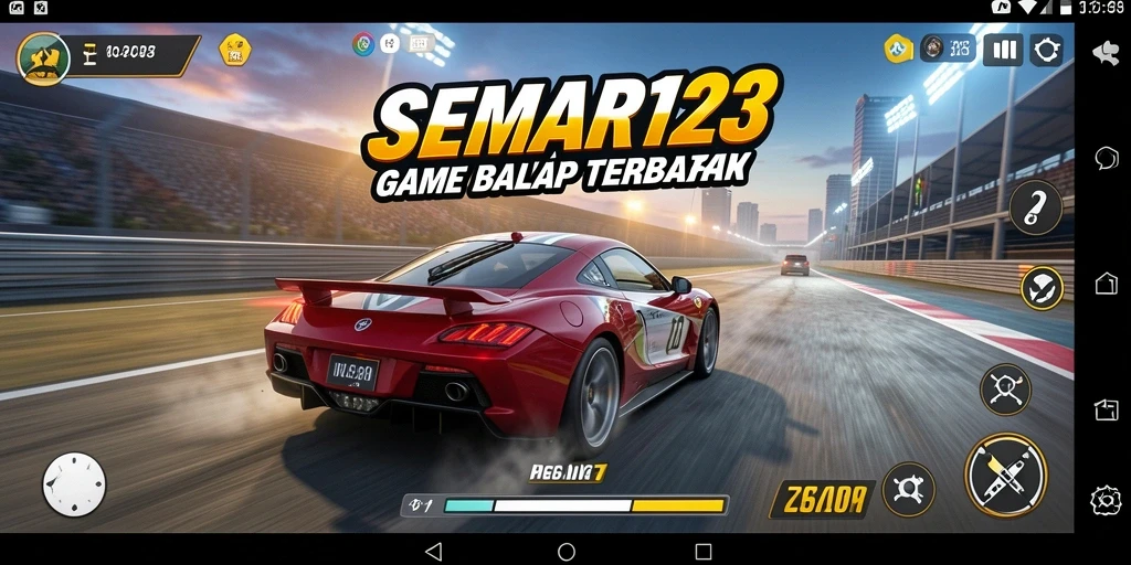 Screenshot menampilkan balapan seru dalam SEMAR123 dengan grafik yang memukau.