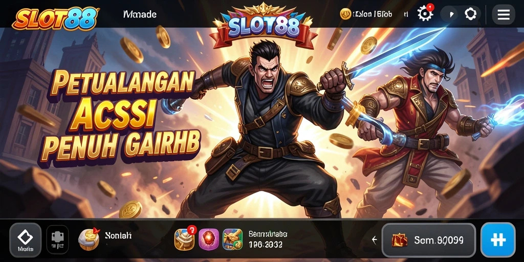 Tangkapan layar utama menunjukkan aksi seru di SLOT88.