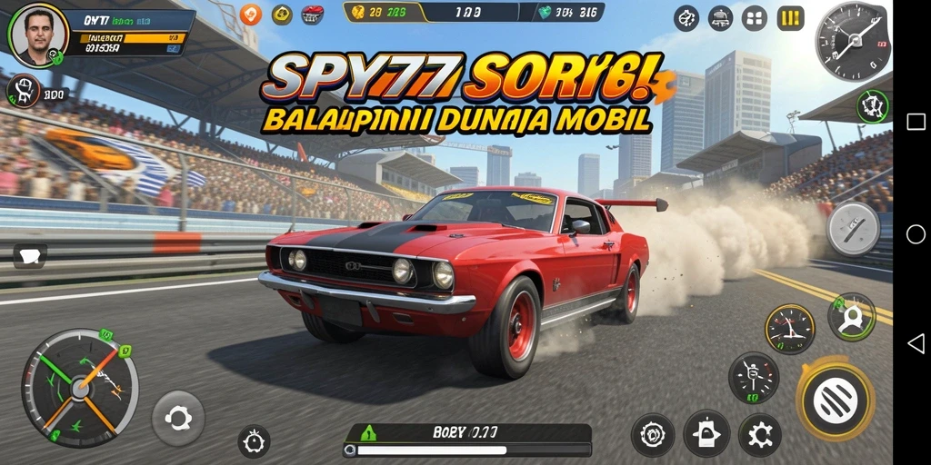 Gameplay balap SPY77 yang menarik dan menegangkan.