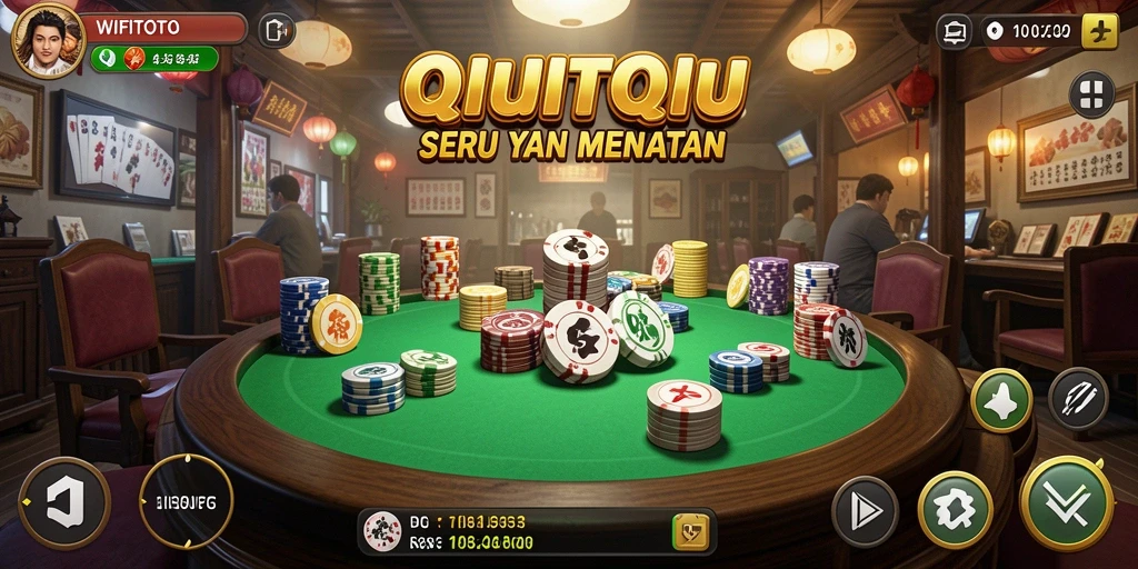 Tampilan gameplay seru dalam permainan QiuQiu WIFITOTO.