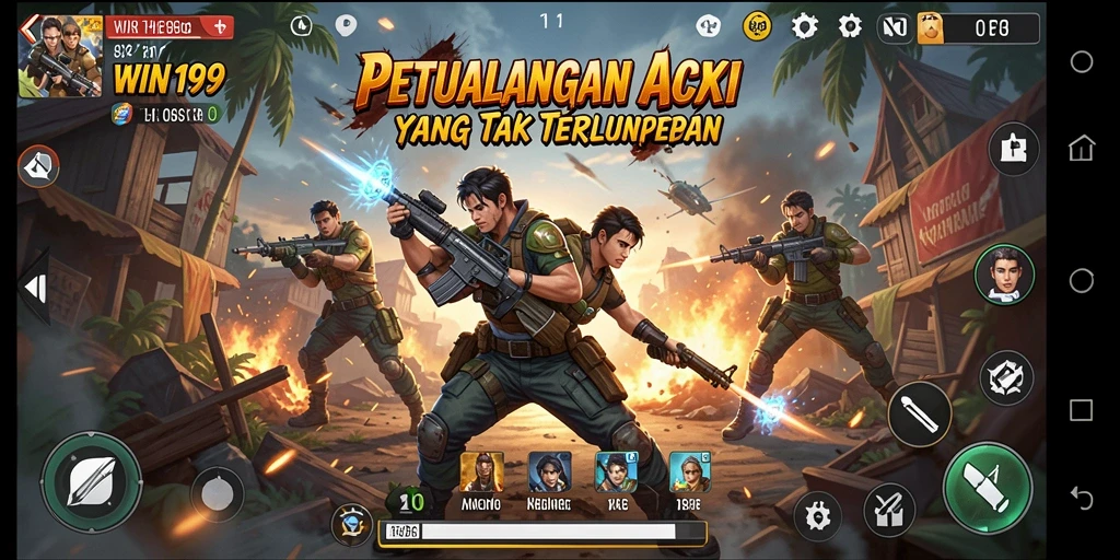 Tampilan gameplay yang mendebarkan dari game Action WIN199.