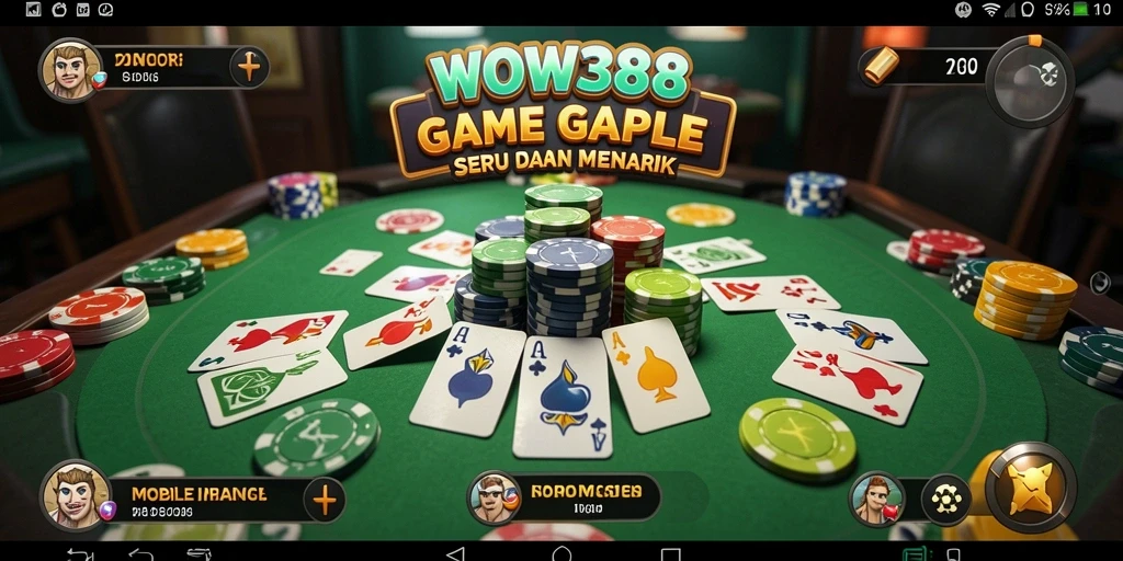 Screenshot gameplay WOW388 menampilkan keramahtamahan permainan Gaple.