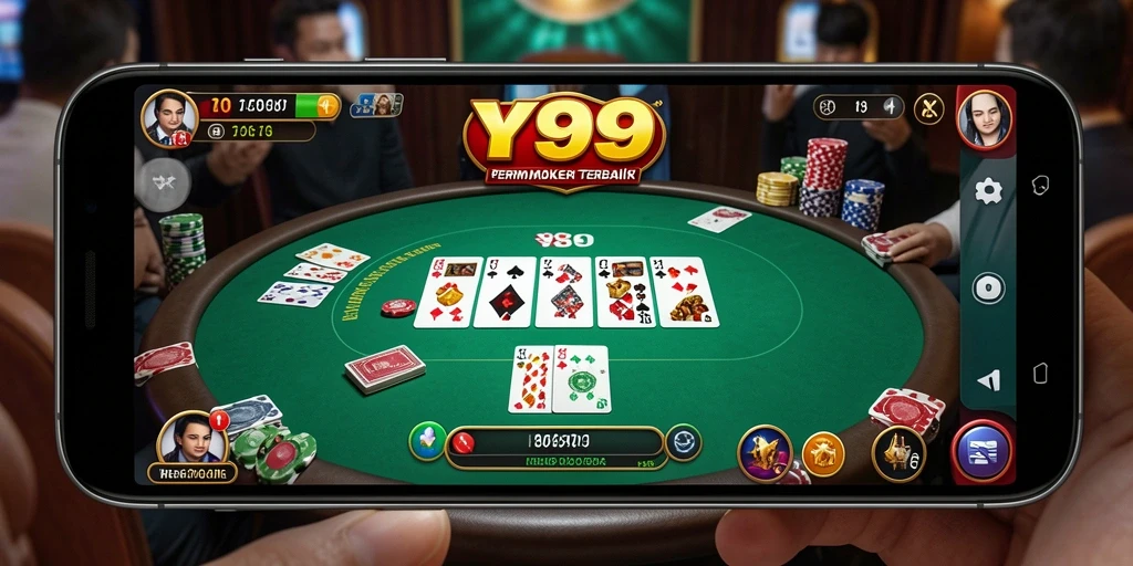 Screenshot gameplay memainkan poker yang mendebarkan di Y89.